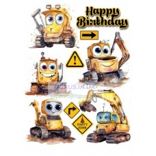 Вафельна картинка "Дітяча будівельна техника"