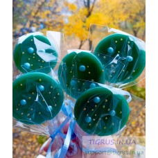 Набір льодяників "Зелені матові з посипкою" 5 шт Набір льодяників "Зелені матові з посипкою" 5 шт