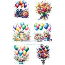 Вафельна картинка "Різнокольорові кульки"