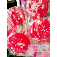 Набір льодяників "Яскраво рожеві" з посипкою 5 шт