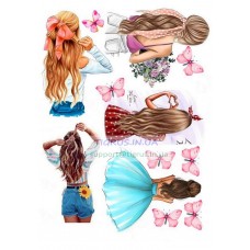 Вафельна картинка "Дівчатка" №9