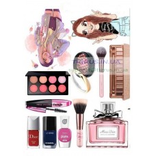 Вафельна картинка "Дівчатка та косметика"