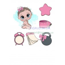 Вафельна картинка "Метрика для дівчинки"