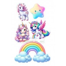 Вафельна картинка "Поні, одноріжки"