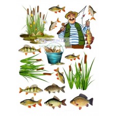 Вафельна картинка "Рибак" №18