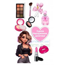 Вафельна картинка "З Днем народження, донечка!"