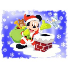 Вафельная картинка "Микки Маус Санта Клаус" 