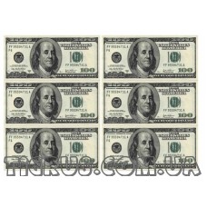 Вафельная картинка "Лист долларов" 