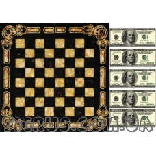Вафельная картинка "Шахматная доска Шадо+доллары" Вафельная картинка "Шахматная доска Шадо+доллары"