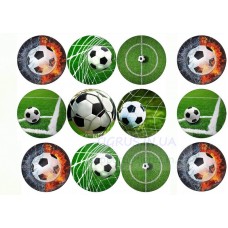 Вафельная картинка "Футбольные капкейки" Вафельная картинка "Футбольные капкейки"