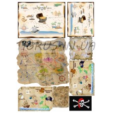 Вафельная картинка "Пиратские карты"